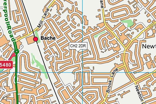 CH2 2DR map - OS VectorMap District (Ordnance Survey)