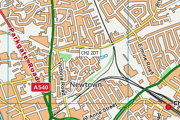 CH2 2DT map - OS VectorMap District (Ordnance Survey)