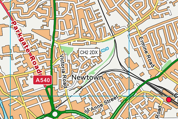 CH2 2DX map - OS VectorMap District (Ordnance Survey)