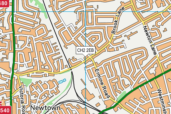 CH2 2EB map - OS VectorMap District (Ordnance Survey)