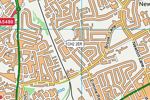 CH2 2ER map - OS VectorMap District (Ordnance Survey)