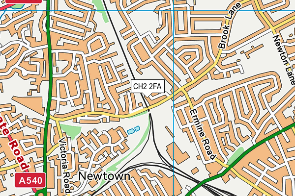 CH2 2FA map - OS VectorMap District (Ordnance Survey)