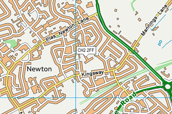 CH2 2FF map - OS VectorMap District (Ordnance Survey)