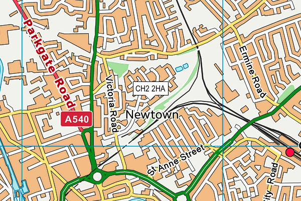 CH2 2HA map - OS VectorMap District (Ordnance Survey)