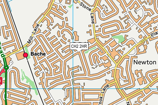 CH2 2HR map - OS VectorMap District (Ordnance Survey)