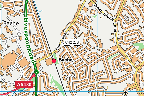 CH2 2JB map - OS VectorMap District (Ordnance Survey)
