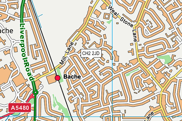 CH2 2JD map - OS VectorMap District (Ordnance Survey)