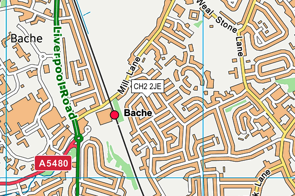 CH2 2JE map - OS VectorMap District (Ordnance Survey)