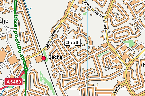 CH2 2JH map - OS VectorMap District (Ordnance Survey)