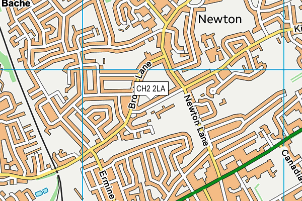 CH2 2LA map - OS VectorMap District (Ordnance Survey)