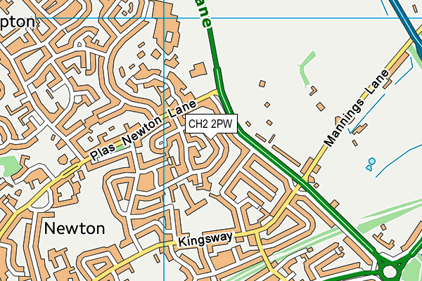 CH2 2PW map - OS VectorMap District (Ordnance Survey)