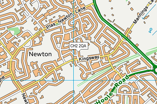 CH2 2QA map - OS VectorMap District (Ordnance Survey)