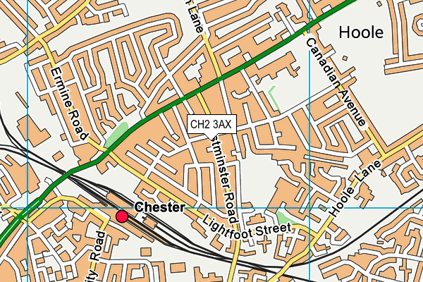 CH2 3AX map - OS VectorMap District (Ordnance Survey)