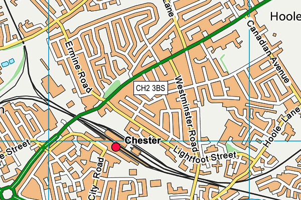 CH2 3BS map - OS VectorMap District (Ordnance Survey)