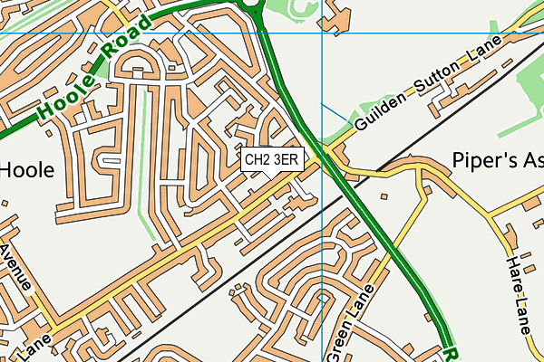 CH2 3ER map - OS VectorMap District (Ordnance Survey)