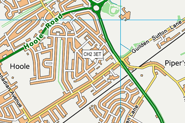 CH2 3ET map - OS VectorMap District (Ordnance Survey)