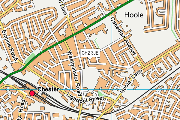 CH2 3JE map - OS VectorMap District (Ordnance Survey)