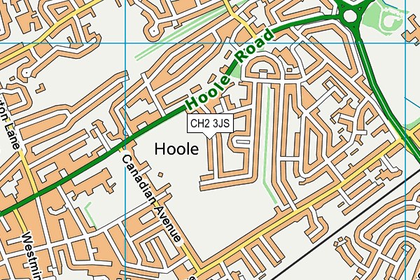 CH2 3JS map - OS VectorMap District (Ordnance Survey)