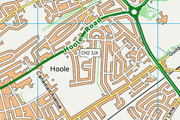 CH2 3JX map - OS VectorMap District (Ordnance Survey)