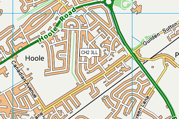 CH2 3LL map - OS VectorMap District (Ordnance Survey)