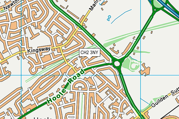 CH2 3NY map - OS VectorMap District (Ordnance Survey)