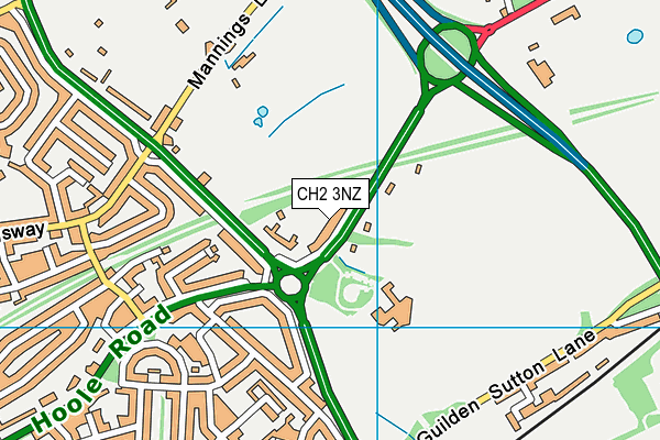 CH2 3NZ map - OS VectorMap District (Ordnance Survey)