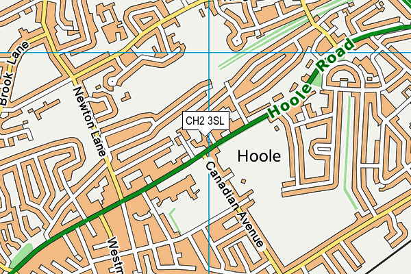 CH2 3SL map - OS VectorMap District (Ordnance Survey)