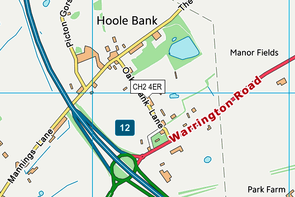 CH2 4ER map - OS VectorMap District (Ordnance Survey)