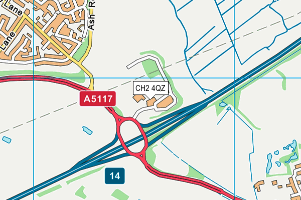 CH2 4QZ map - OS VectorMap District (Ordnance Survey)