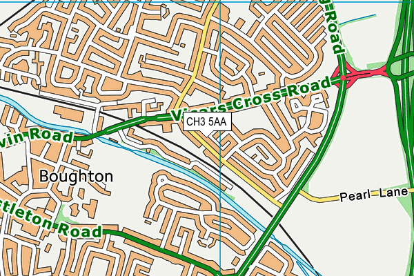 CH3 5AA map - OS VectorMap District (Ordnance Survey)