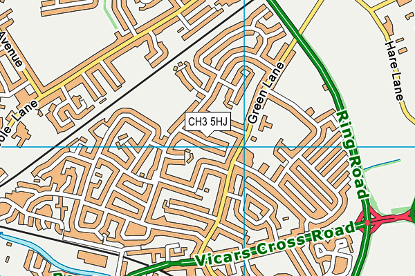 CH3 5HJ map - OS VectorMap District (Ordnance Survey)