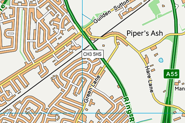 CH3 5HS map - OS VectorMap District (Ordnance Survey)