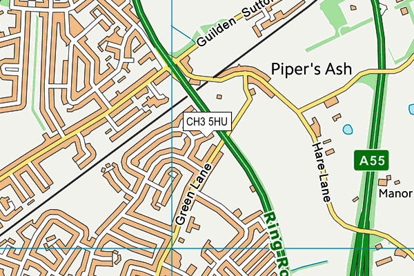 CH3 5HU map - OS VectorMap District (Ordnance Survey)