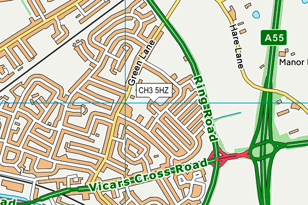 CH3 5HZ map - OS VectorMap District (Ordnance Survey)