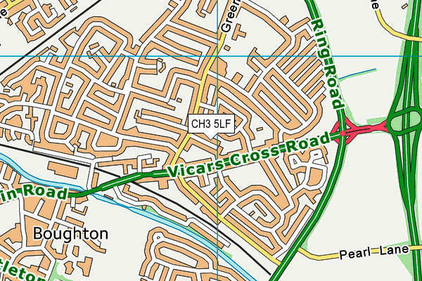 CH3 5LF map - OS VectorMap District (Ordnance Survey)