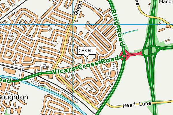 CH3 5LJ map - OS VectorMap District (Ordnance Survey)