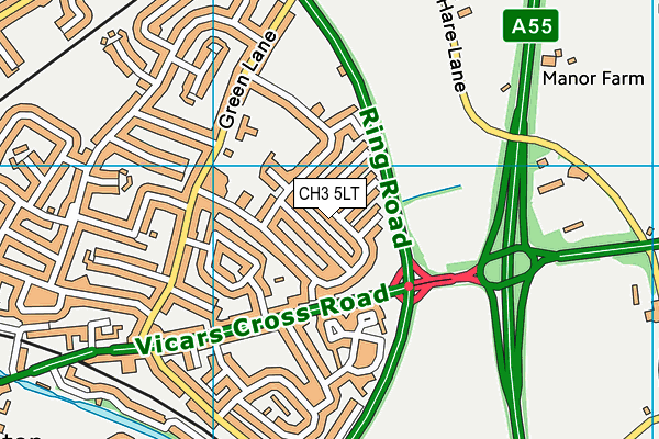 CH3 5LT map - OS VectorMap District (Ordnance Survey)