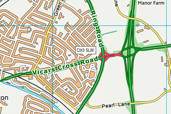 CH3 5LW map - OS VectorMap District (Ordnance Survey)