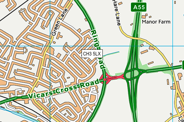 CH3 5LX map - OS VectorMap District (Ordnance Survey)