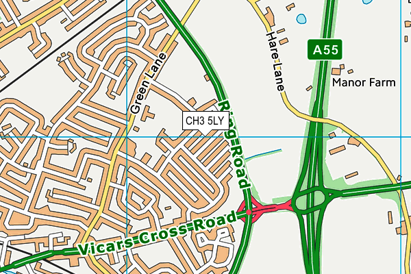 CH3 5LY map - OS VectorMap District (Ordnance Survey)