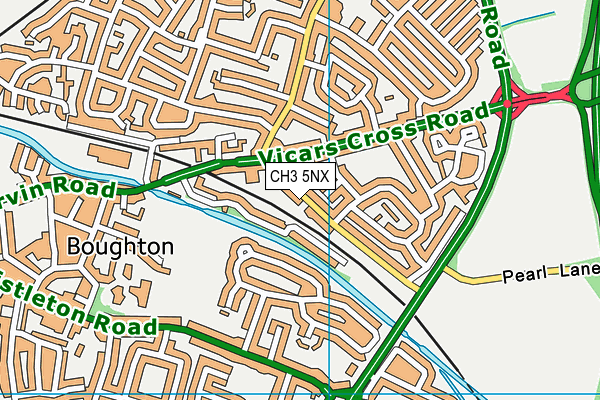 CH3 5NX map - OS VectorMap District (Ordnance Survey)