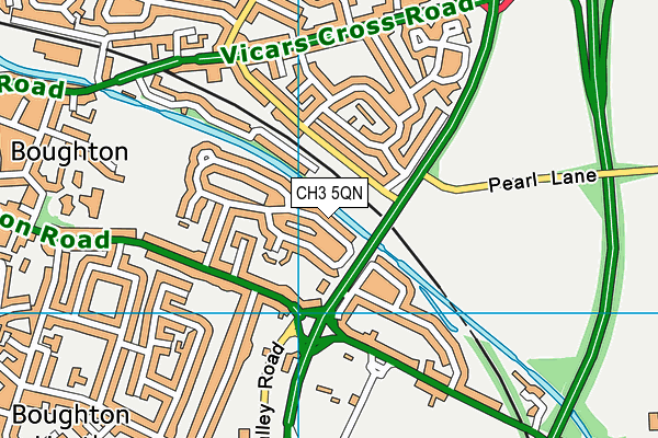 CH3 5QN map - OS VectorMap District (Ordnance Survey)