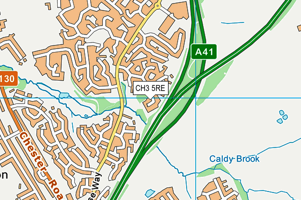 CH3 5RE map - OS VectorMap District (Ordnance Survey)