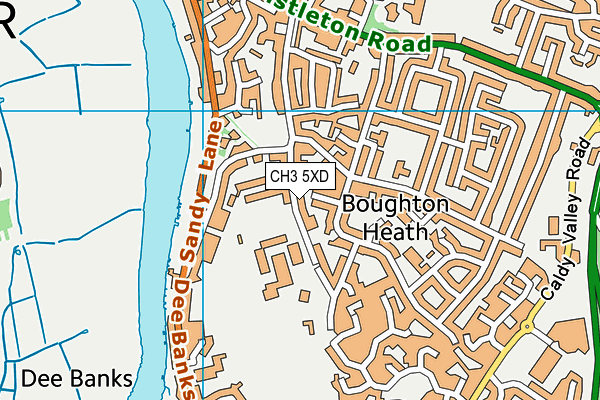 CH3 5XD map - OS VectorMap District (Ordnance Survey)