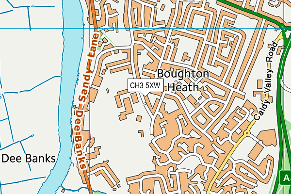 CH3 5XW map - OS VectorMap District (Ordnance Survey)