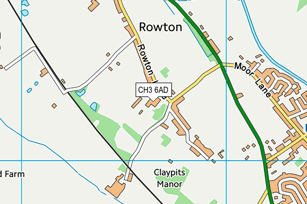 CH3 6AD map - OS VectorMap District (Ordnance Survey)