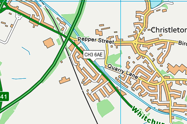 CH3 6AE map - OS VectorMap District (Ordnance Survey)