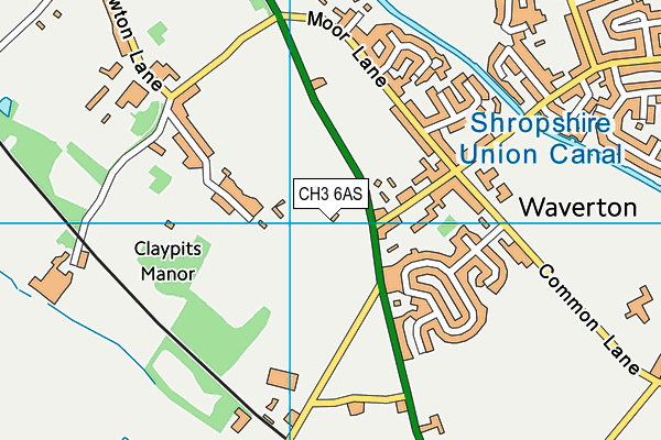 CH3 6AS map - OS VectorMap District (Ordnance Survey)
