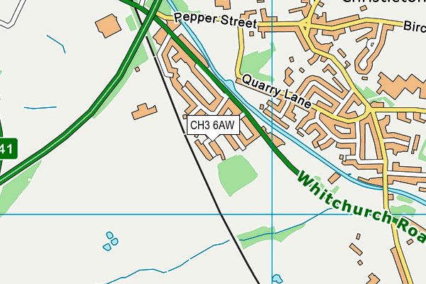 CH3 6AW map - OS VectorMap District (Ordnance Survey)