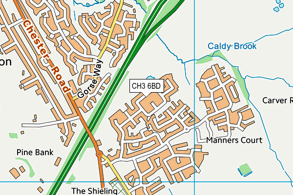 CH3 6BD map - OS VectorMap District (Ordnance Survey)